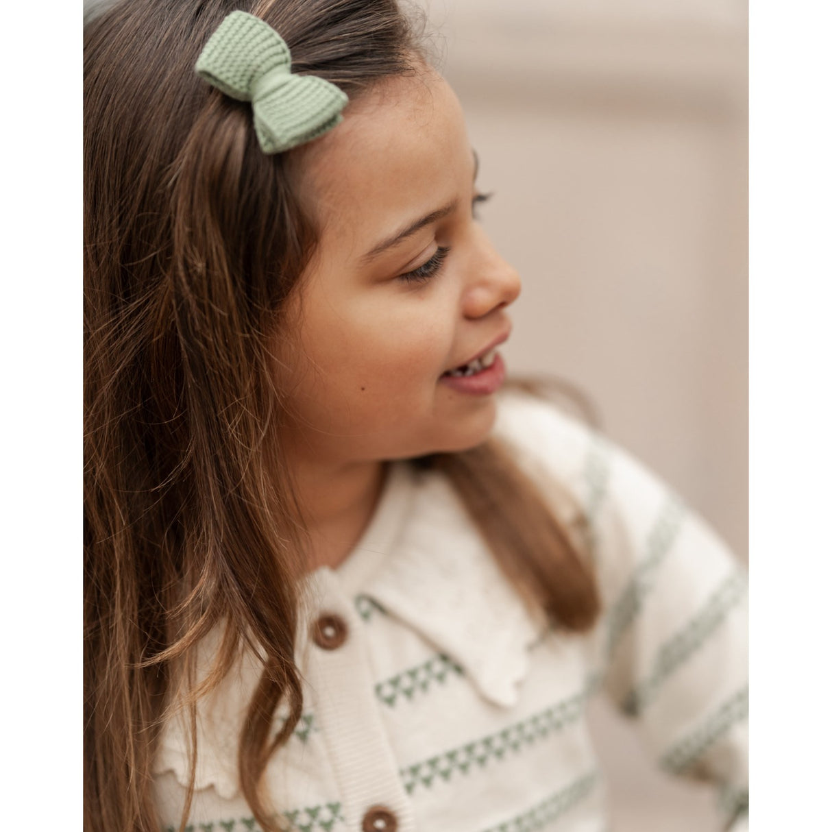 Hanevild Shale Green Heart Cardigan