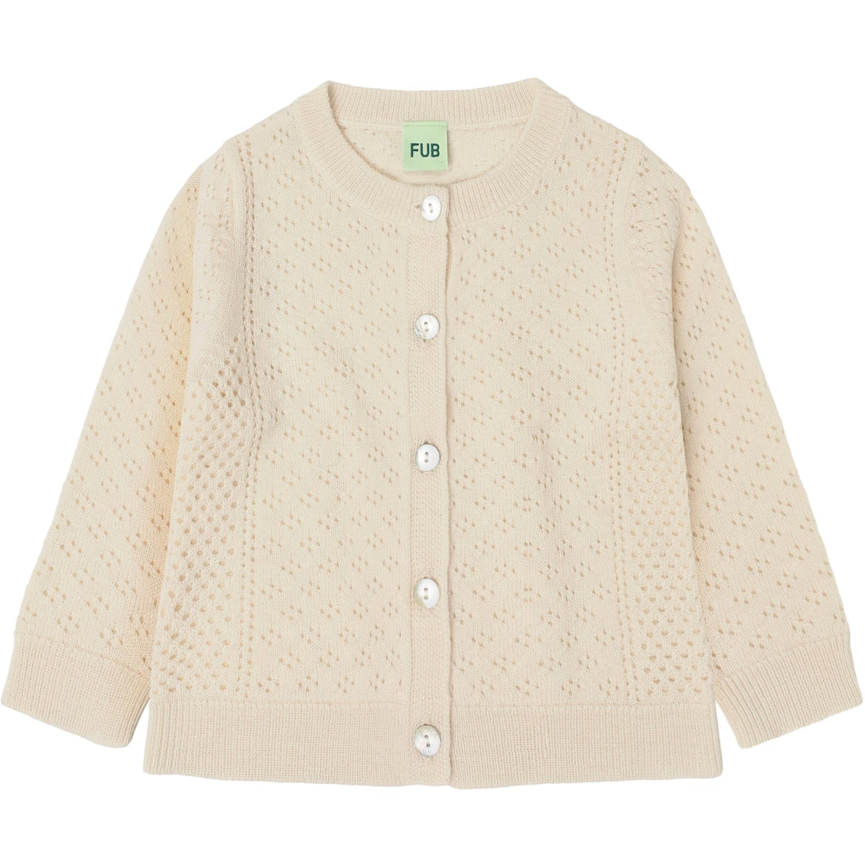 FUB Ecru Baby Pointelle Cardigan