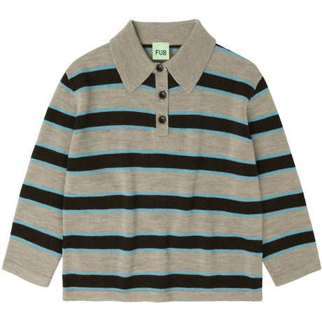 FUB Oat Melange Striped Polo