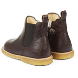 Angulus Mørkebrun/Brun Klassisk Chelsea Støvel med Elastisk Og Glidelås