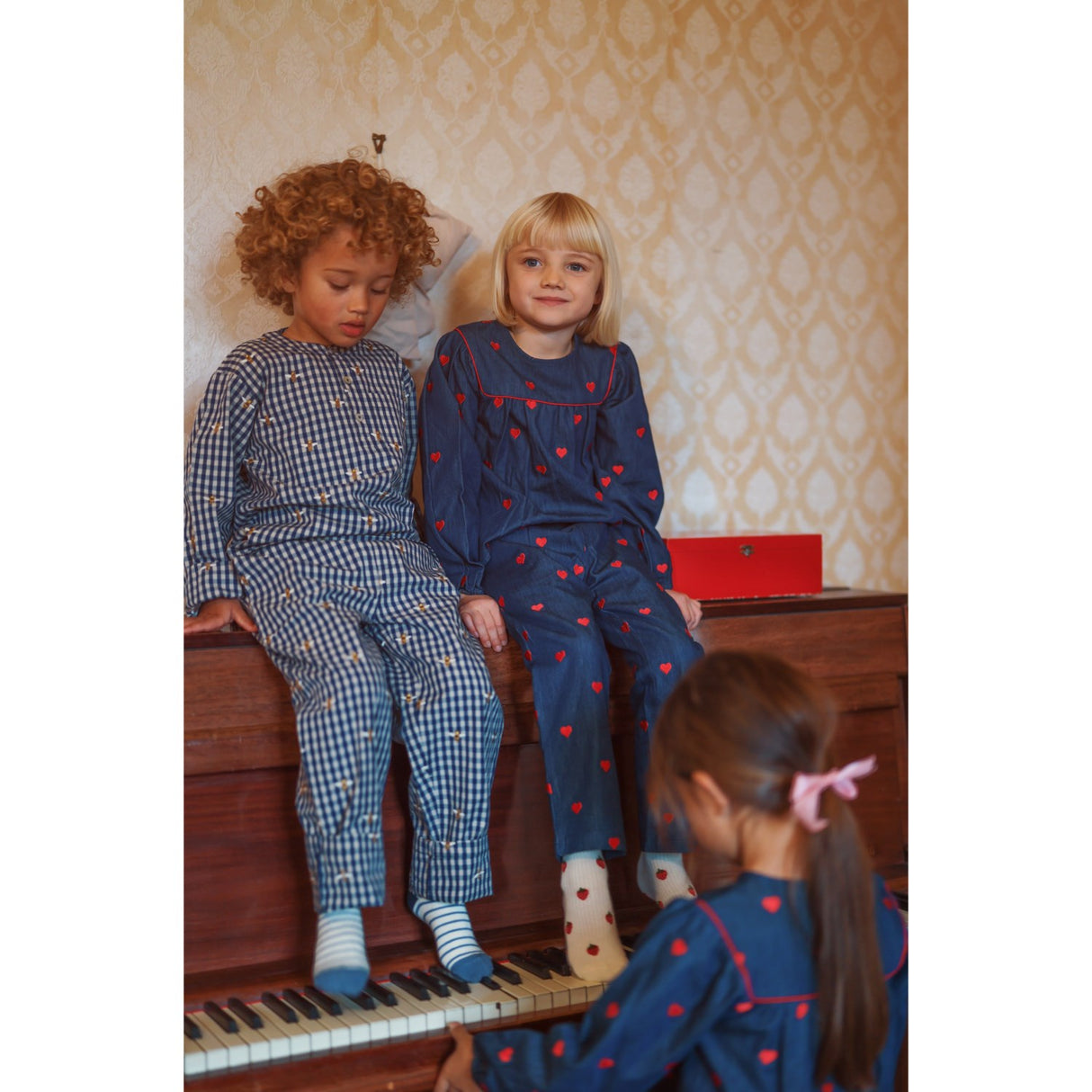 Flöss Bee Blue Check Olivian Skjorte