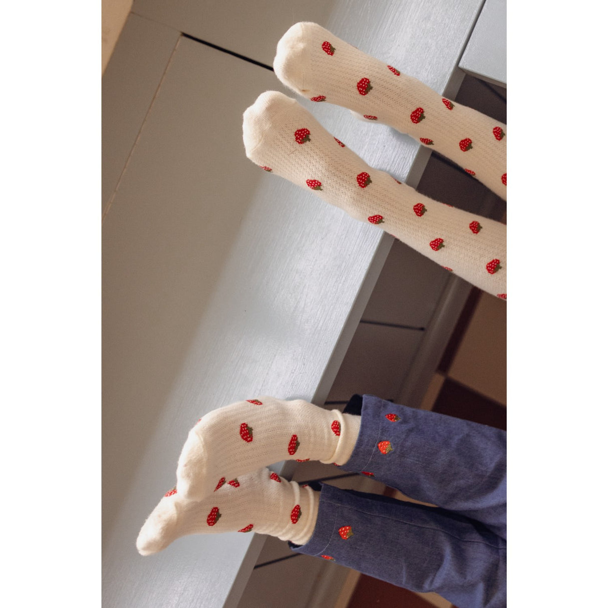 Flöss Pointelle Berry 2-pack Vigga Strømper 2-pack