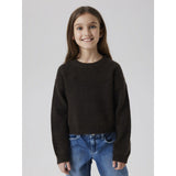 Name It Dark Grey Melange Nkfholly Ls Boxy Kort Strikk Noos