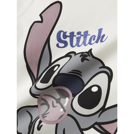 Name It Cloud Dancer Nkfakun Stitch Ss Nreg Topp Box Noos Wdi