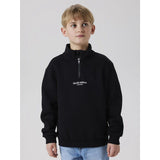 Name It Black W. White Print Nkmbrody Ls Nreg Sweat Zip Bru Noos