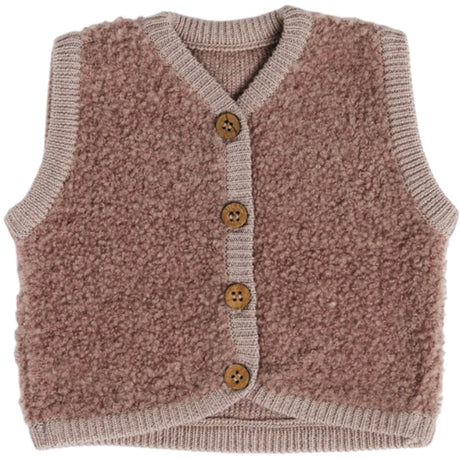 Smallstuff Rose Vest Med Knapper Bouclé Merino Ull