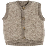 Smallstuff Natur Melange Vest Med Knapper Bouclé Merino Ull