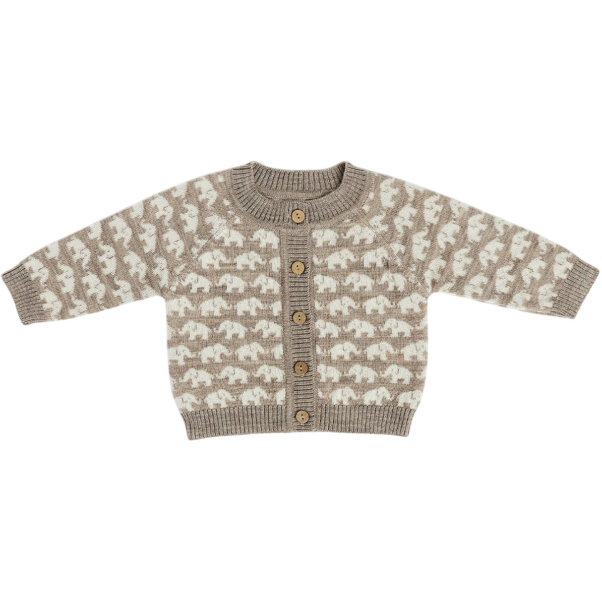 Smallstuff Nature Melange Cardigan Ao Elephants Merino Ull