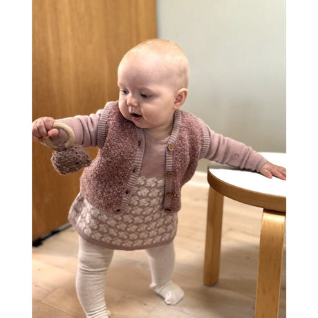 Smallstuff Rose Vest Med Knapper Bouclé Merino Ull