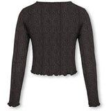 kids ONLY Black Lurex Rose Gold/Stripe Kogqueen L/S Glitter Topp Bf Jrs