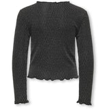 kids ONLY Black Lurex Silver/Harlekin Kogqueen L/S Glitter Topp Bf Jrs