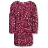 kids ONLY Rose Wine Kogconfidence Life Ls Seq Flrd Kjole Jrs