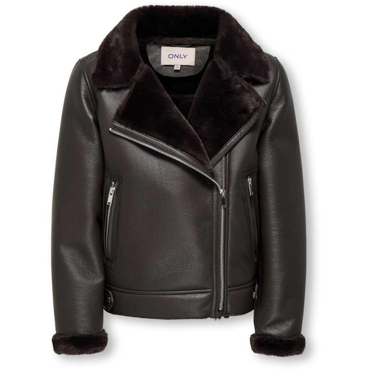 kids ONLY Black Coffee Kogstarry Bonded Teddybjørn Jakke Otw