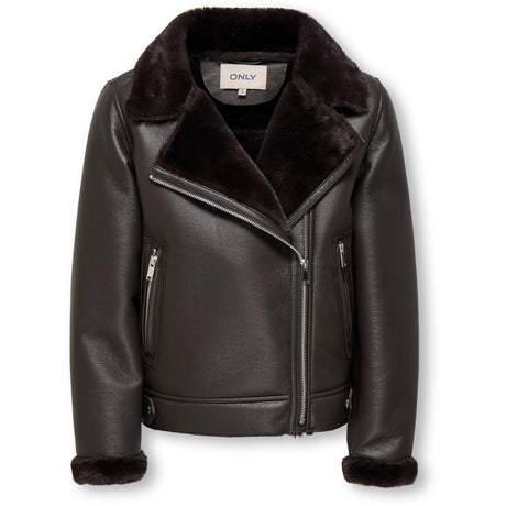 kids ONLY Black Coffee Kogstarry Bonded Teddybjørn Jakke Otw