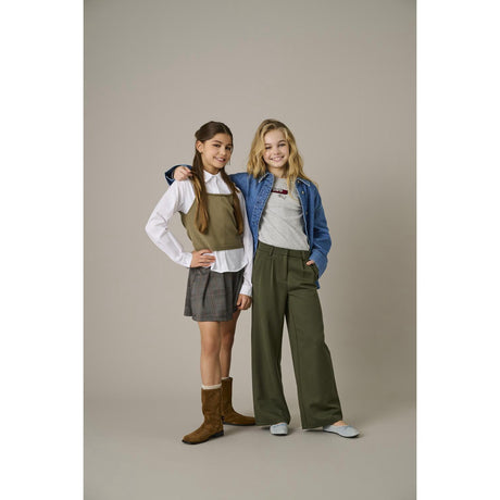 kids ONLY Seal Brown Libra Checks Kogfine Pleat Skjørt Jrs