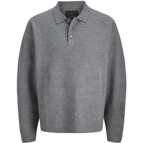 Jack & Jones Junior Medium Grey Melange Jprblabradfort Strikk Polo Ln Jnr