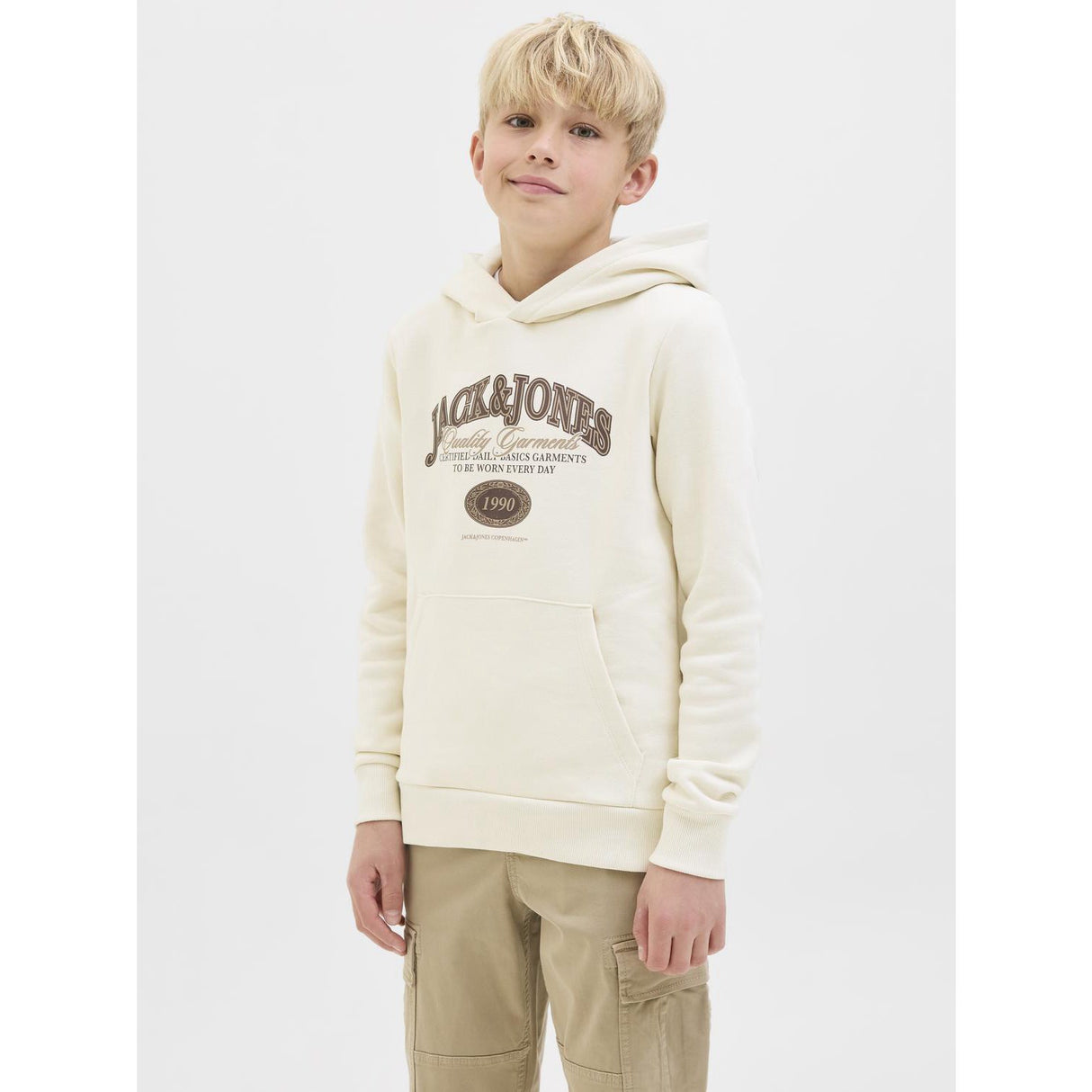 Jack & Jones Junior Antique White Jjari Branding Sweat Hette Jnr