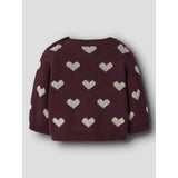 Name It Burgundy Peyote Heart Nbfoana Ls Strikk