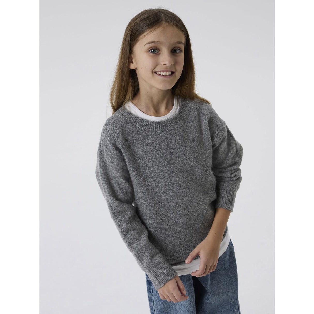 Name It Grey Melange Nkforiane Ls Strikk