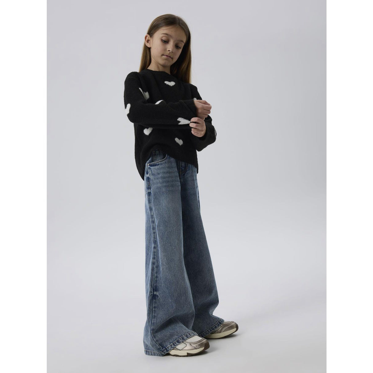 Name It Black Cloud Dancer Hearts Nkfona Ls Strikk