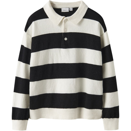 Name It Black Nkmobert Ls Loose Strikk Polo