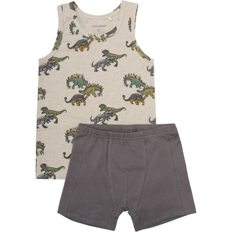 Minymo Beige Melange Undertøy Sett Aop