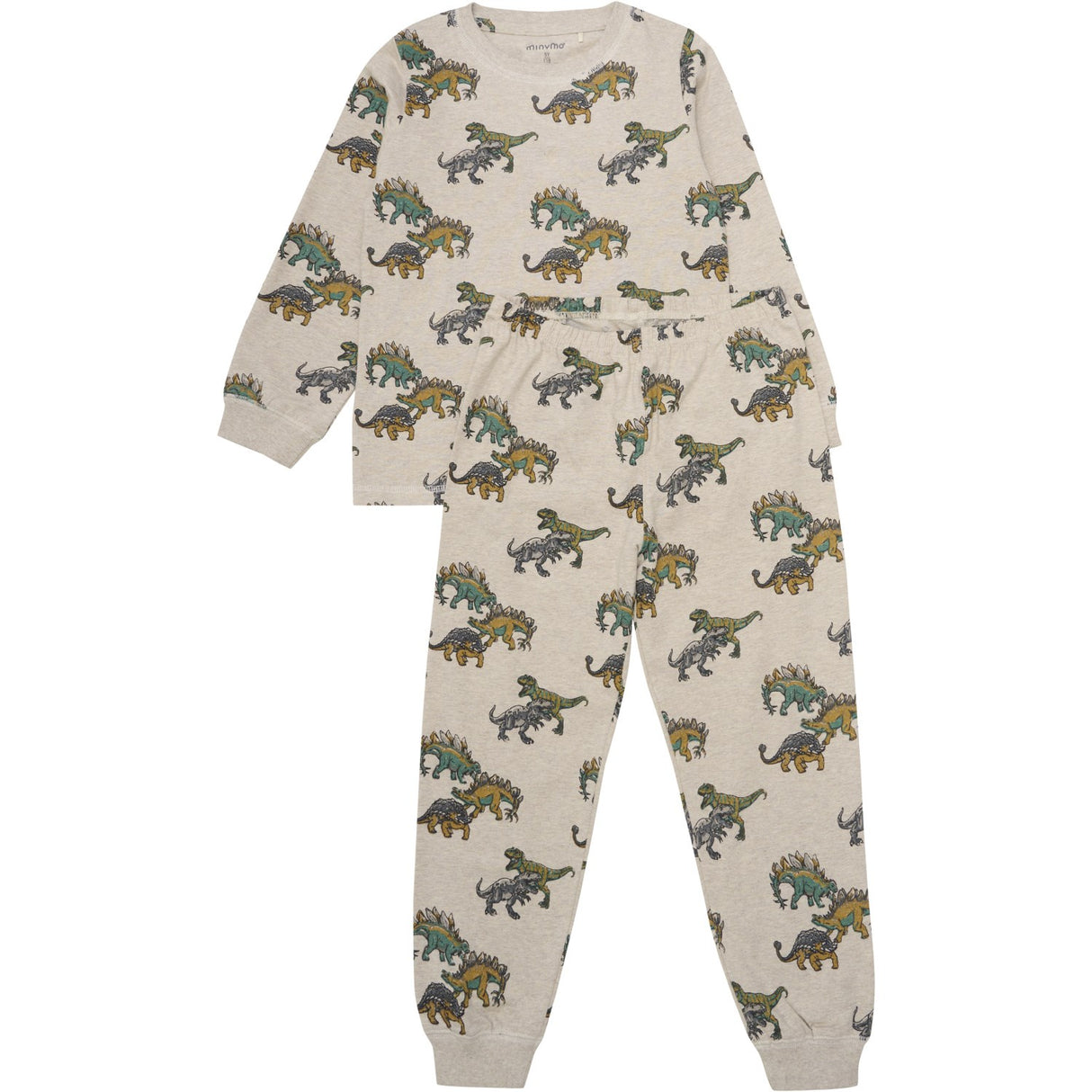 Minymo Beige Melange Pyjamas Ls Sett Aop