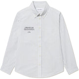 Les Deux Kids Xenon Blue Kent Print Stripe Poplin Skjorte KIDS