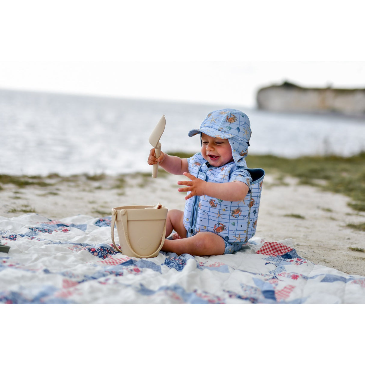 Mikk-Line Faded Denim Swim Lue UV AOP