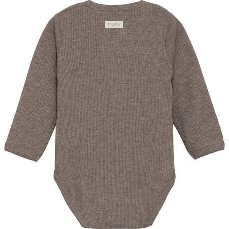 FIXONI Coffee Quartz Melange Omslags Body Ls Melange Rib