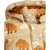 Mini Rodini Beige Mammoths AOP Hooded Puffer