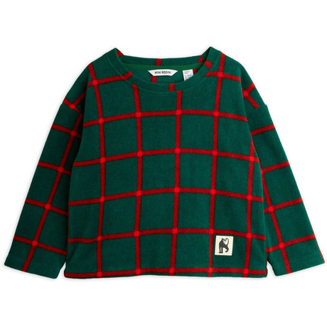Mini Rodini Green Plaid AOP Fleece Ls Topp