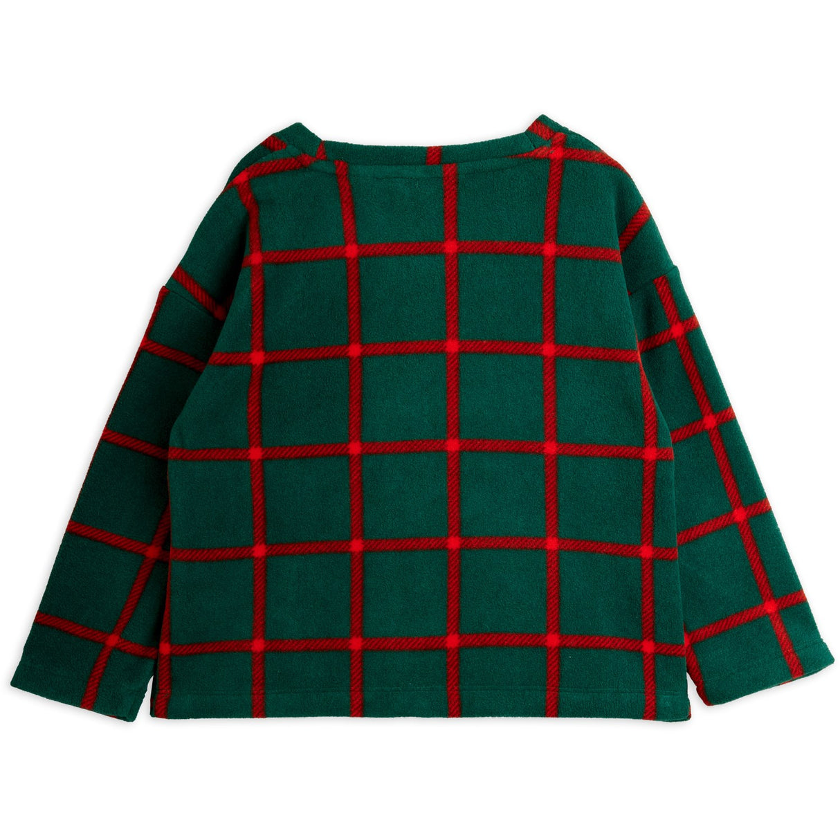 Mini Rodini Green Plaid AOP Fleece Ls Topp