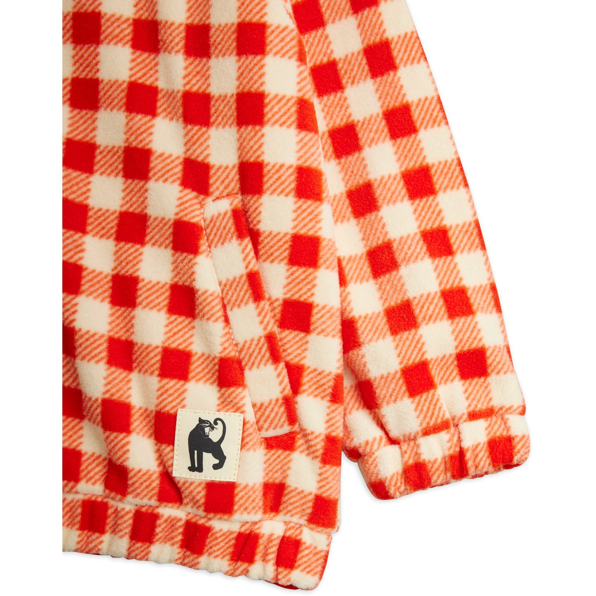 Mini Rodini Red Gingham AOP Fleece Jakke