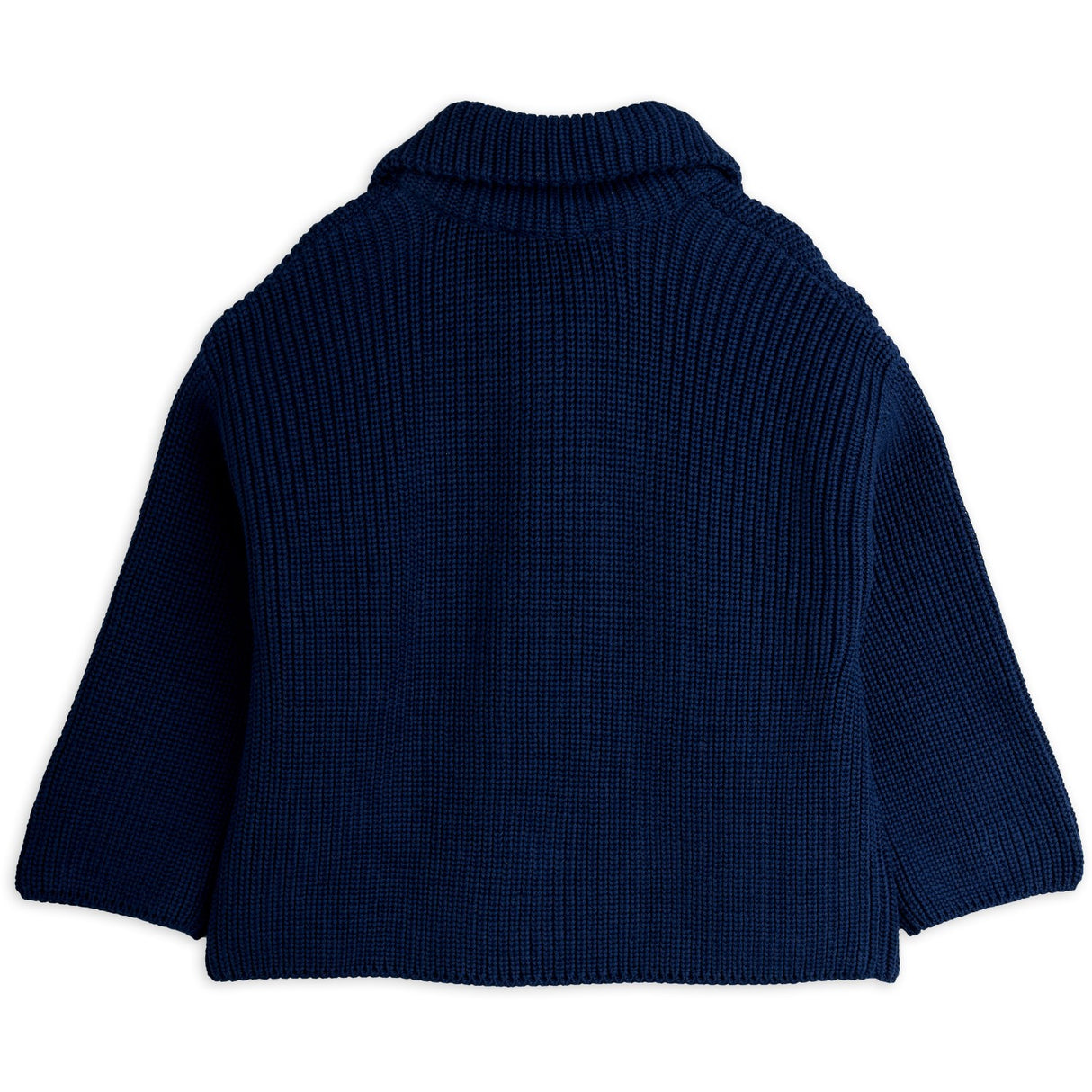 Mini Rodini Blue Panda Patch Chunky Strikk Half Zip Sweater
