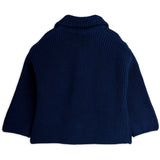 Mini Rodini Blue Panda Patch Chunky Strikk Half Zip Sweater