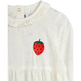 Mini Rodini White Strawberry Emb Schiffli Buksedrakt