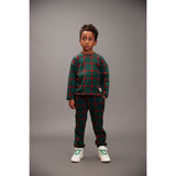 Mini Rodini Green Plaid AOP Fleece Ls Topp