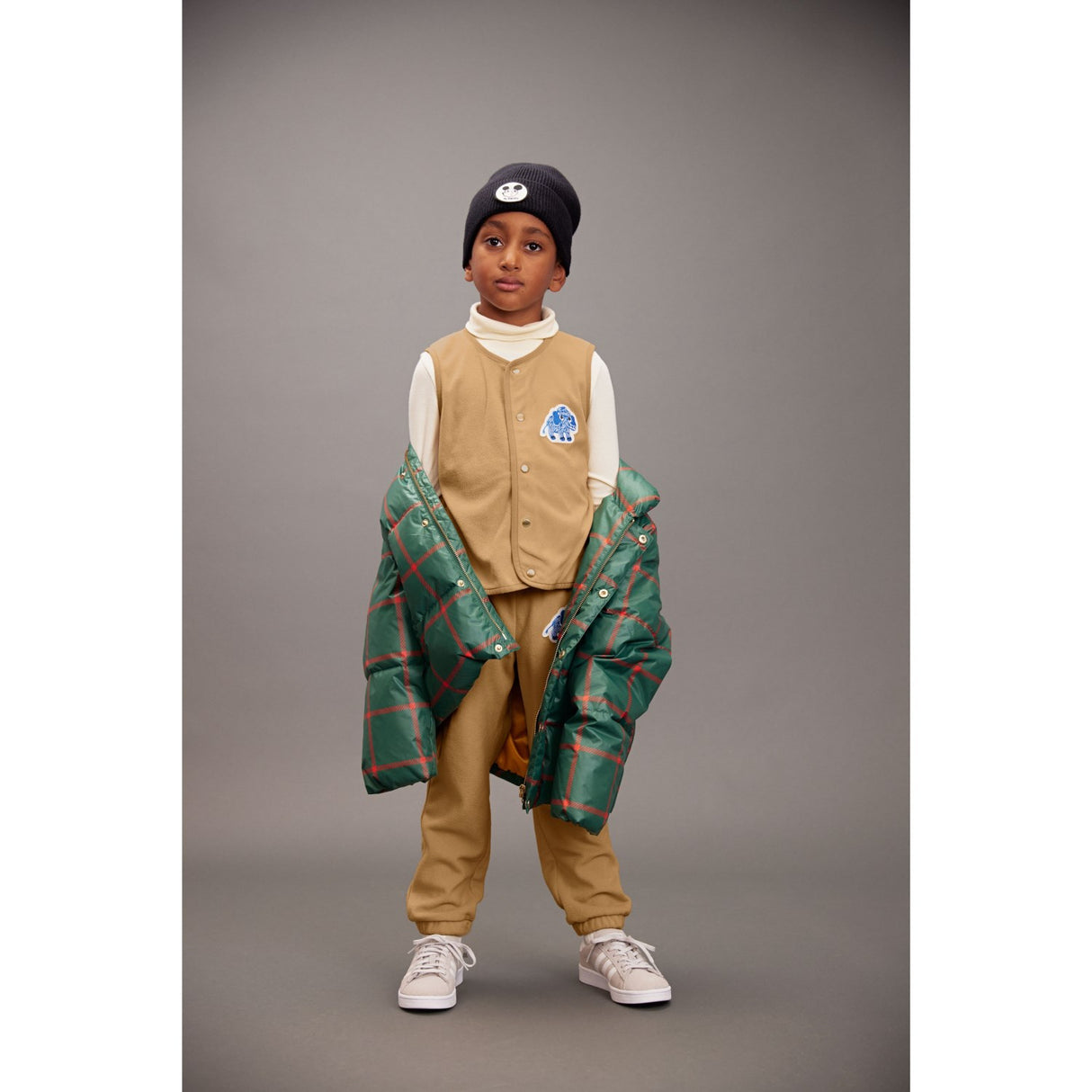 Mini Rodini Green Plaid AOP Citypuffer