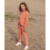 Mini Rodini Red Gingham AOP Fleece Jakke