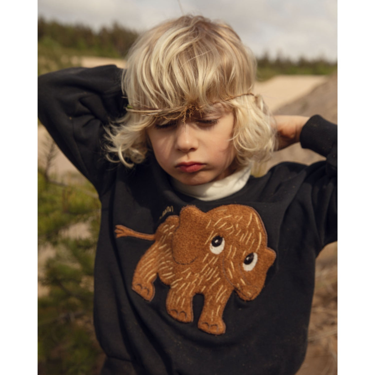 Mini Rodini Black Mammoth Chenille Collegegenser