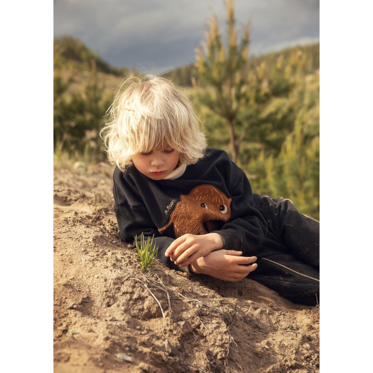 Mini Rodini Black Mammoth Chenille Collegegenser