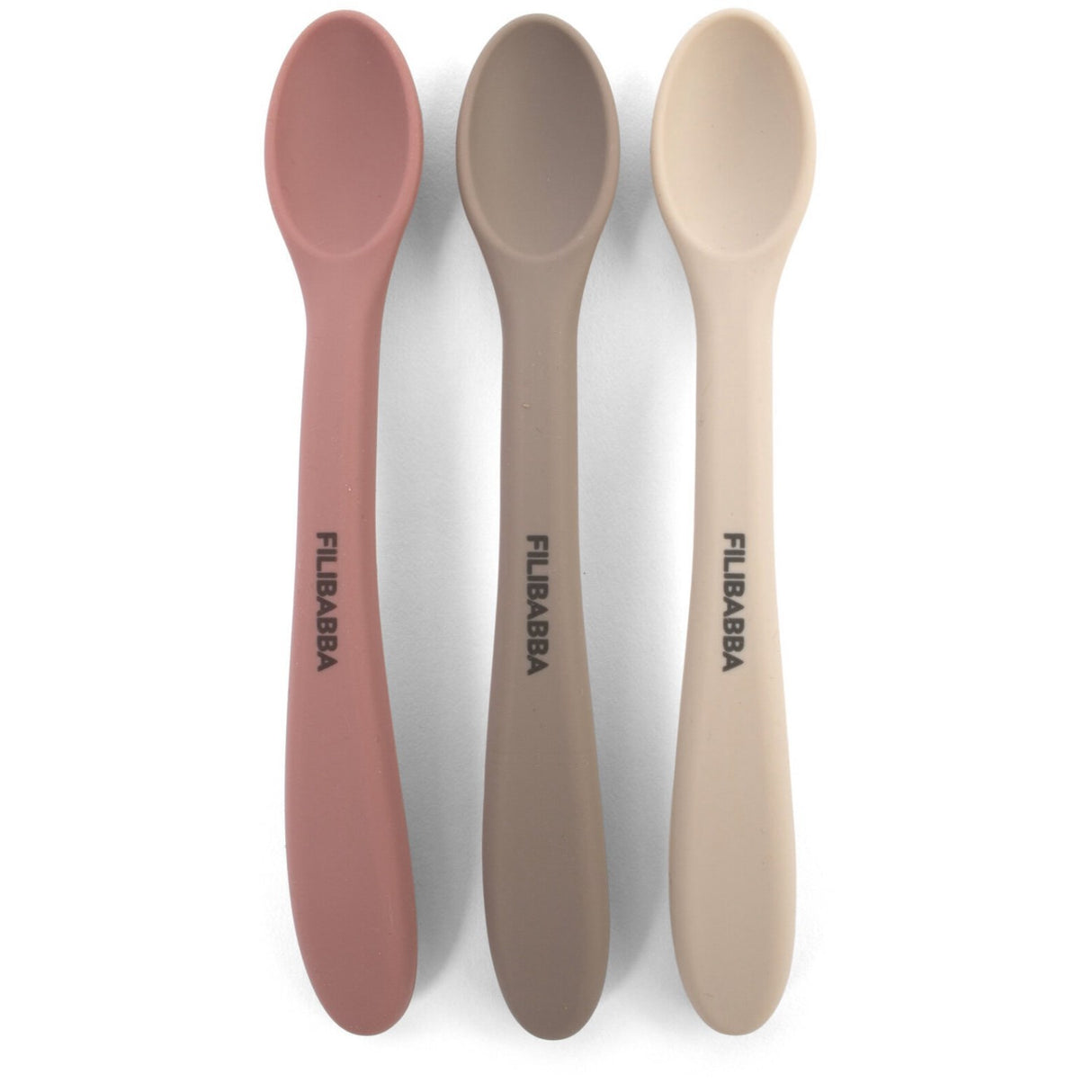 FILIBABBA Rose Mix Silicone Feeding Skjeer 3-Pakning