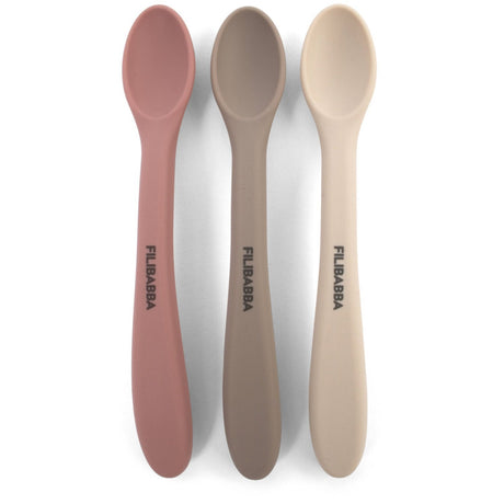 FILIBABBA Rose Mix Silicone Feeding Skjeer 3-Pakning