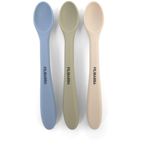 FILIBABBA Ocean Mix Silicone Feeding Skjeer 3-Pakning