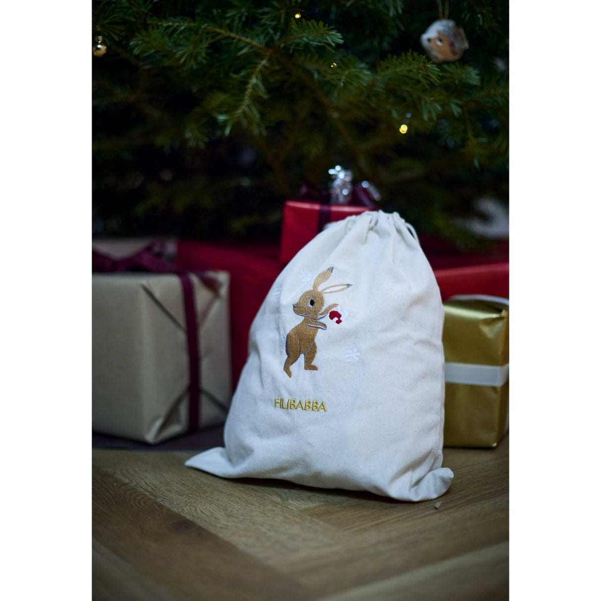 FILIBABBA Hare Embroidered Gift Veske Gots Wonderful Winter Mountain