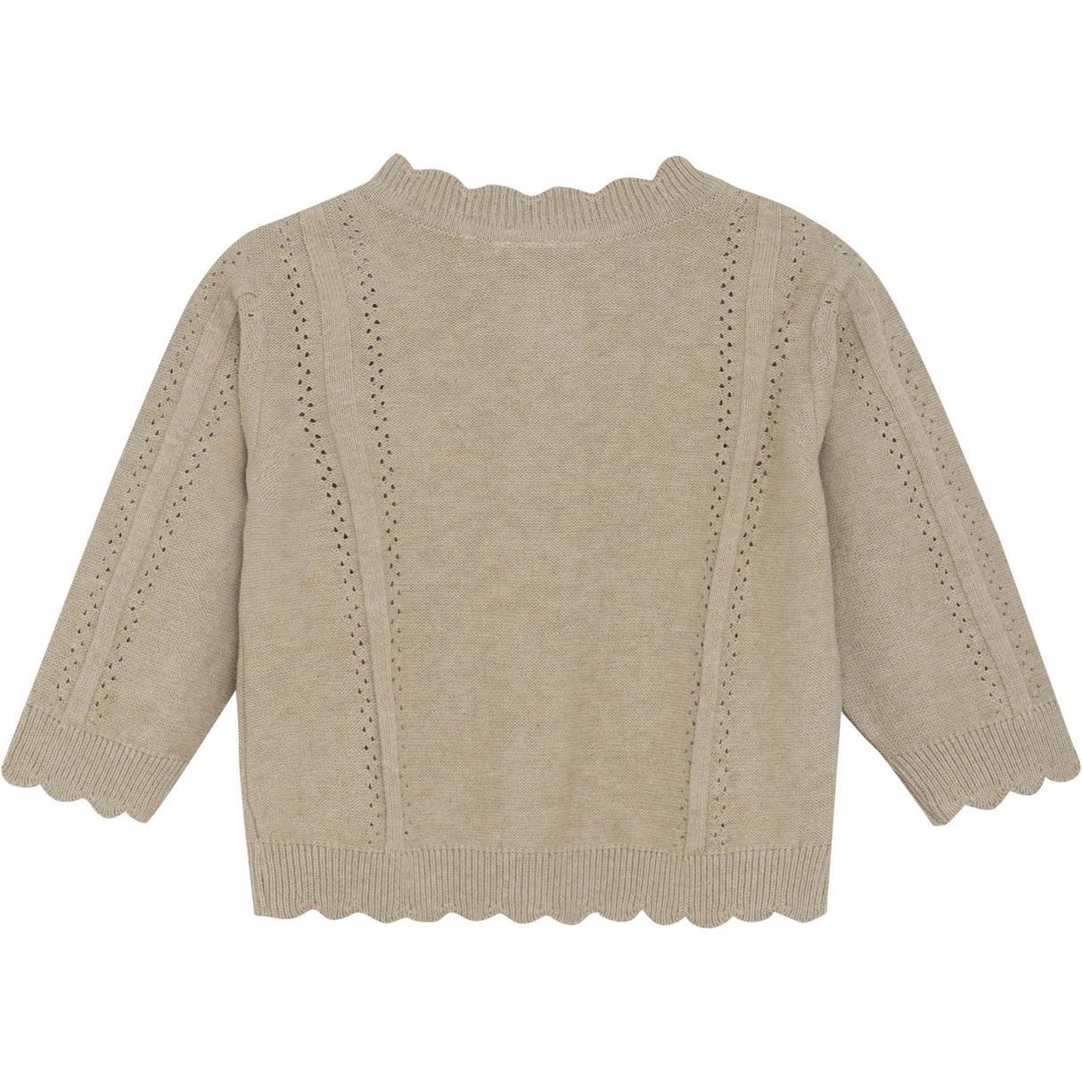 Minymo Beige Melange Cardigan Strikk