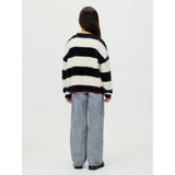 Calvin Klein Whitecap Gray / Ck Black Ck Stripe Cn Sweater