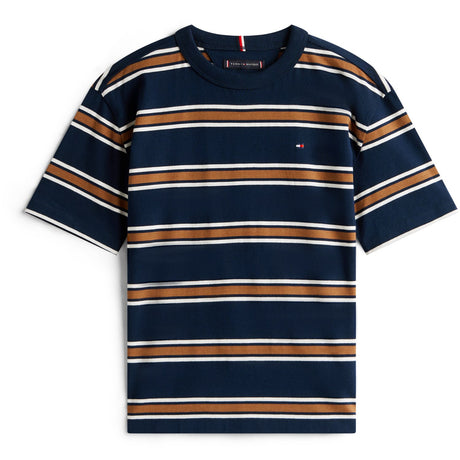 Tommy Hilfiger Navy Multi Stripe Bomull Stripe Tee Ss