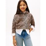Tommy Hilfiger Leopard Print Leopard Hettegenser